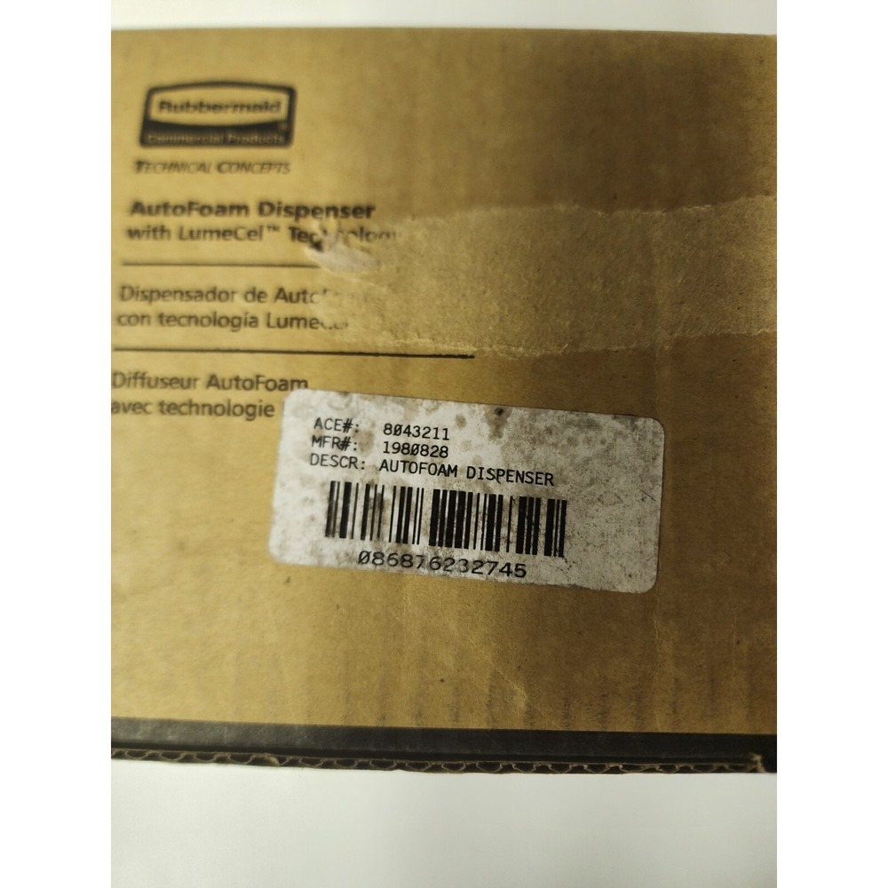 Rubbermaid AutoFoam Dispenser Silver/White with LumeCel Tech NIP - Picture 10 of 10